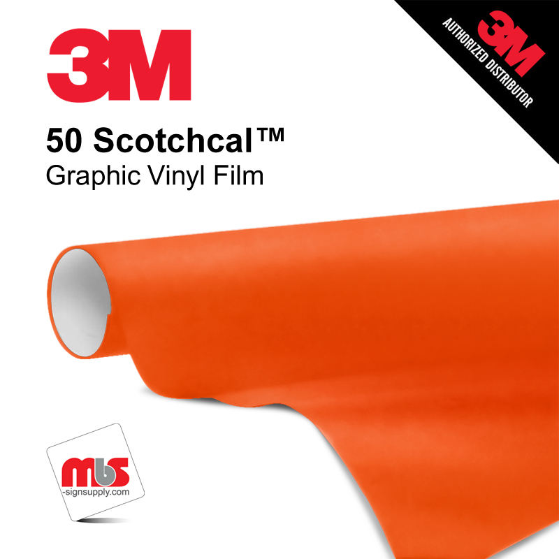 30'' x 50 Yards 3M™ Series 50 Scotchcal Gloss Bright Orange 5 Year Punched 3 Mil Calendered Graphic Vinyl Film (Color Code 034)